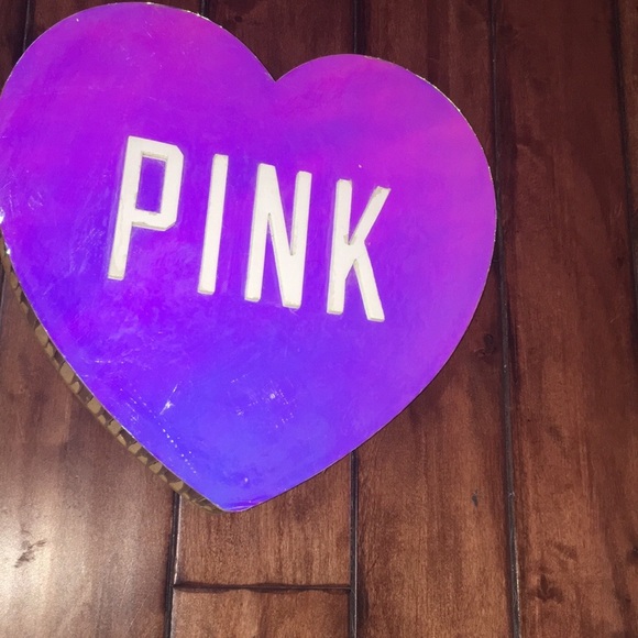PINK Victoria's Secret Other - RARE Vs PinK store display heart cardboard iridescent prop promotional htf